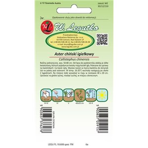Aster chiński igiełkowy żółty 1g

