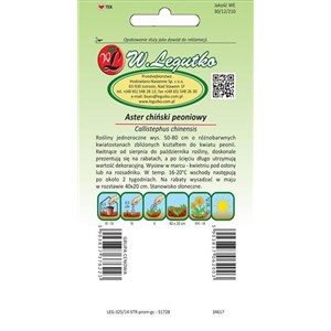 Aster chiński peoniowy mieszanka 1,25g
