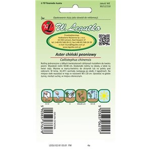 Aster chiński peoniowy żółty 1g