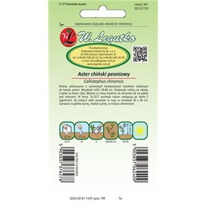 Aster chiński peoniowy czerwony 1g
