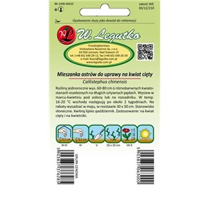 Aster chiński na kwiat cięty mieszanka 1g
