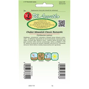 Chaber bławatek Classic Romantic różowy 1g