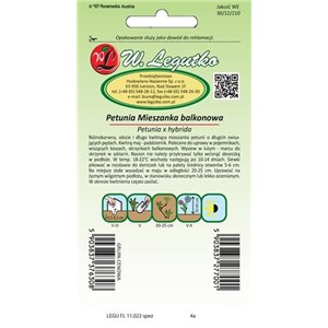 Petunia ogrodowa o pędach zwisłych mieszanka balkonowa 0,1g