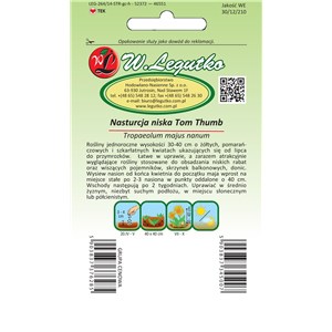 Nasturcja niska pojedyncza Tom Thumb mieszanka 5g
