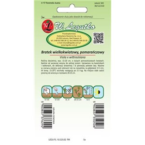 Bratek wielkokwiatowy Orange Sun pomarańczowy 0,4g
