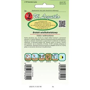 Bratek wielkokwiat Early Yellow żółty z czerwoną plamą 0,4g

