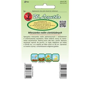 Mieszanka roślin cieniolubnych jedno i wieloletnich 1g