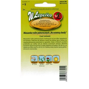 Mieszanka roślin jednorocznych na ostatnią chwilę 1g
