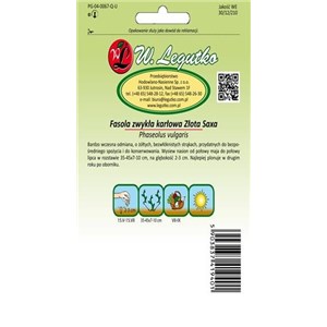 Fasola zwykła karłowa Złota Saxa żółta 40g
