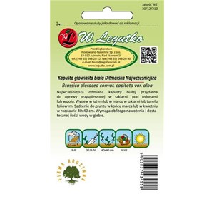 Kapusta głowiasta biała Ditmarska Fruher 2g
