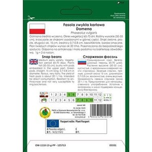 Fasola zwykła karłowa szparag. zielona DOMENA 50 g